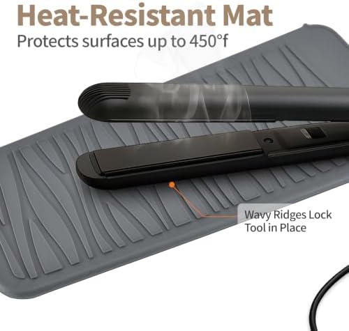Silicone Heat Resistant Mat for Hair Iron, 11 x 5 inch, Grey, 1 Pack - Image 6