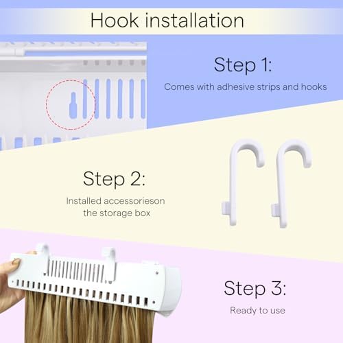 Full Shine Hair Extension Holder Stand Hanger for Styling Washing Tool Blow Drying Coloring and Storage Strong Clamp Tool for Weft Clip in Hair Extensions, With 2 Suction Cups and Tool, Color White - Image 6