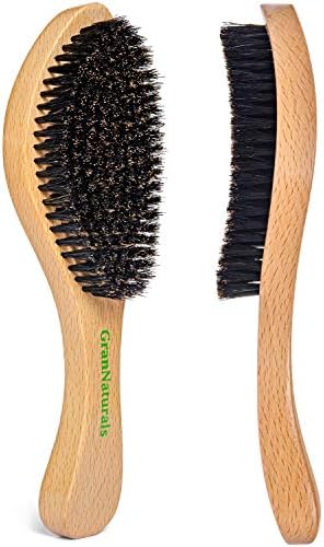 GranNaturals Medium Wave Brush & Smoothing Hair Brush - Curved Boar Bristle Hairbrush for 360 Waves & Slick Back Brush - Image 6