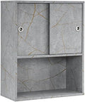 BarberPub Wall Mounted Storage Cabinet for Salon 7136 (Gold&Grey) by BarberPub