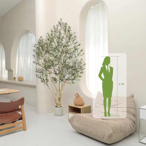 Realead Large Artificial Olive Tree 9ft with Thick Trunk & Realistic Leaves - Image 4