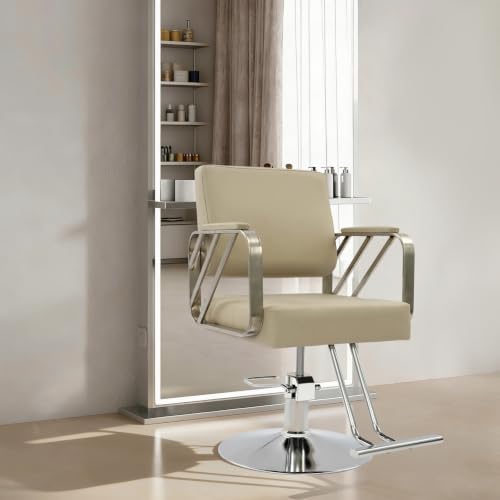 Barber Salon Chair, Multi-Function Beauty Spa Hair Styling Salon Chair Height Adjustable, 360° Swivel Styling Barber Chairs for Barber Shops Homes Spas - Image 5