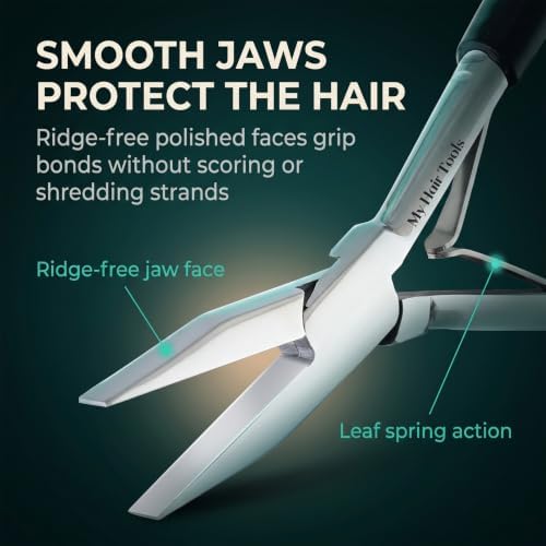 My Hair Tools Tape In Extension Pliers Smooth Jaw Sealing Tool, Silver - Image 2