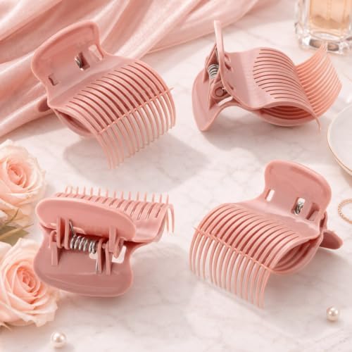Syhood 12 Pcs Hot Roller Clip for Curler Claw Clip Replace, Nude Pink - Image 3
