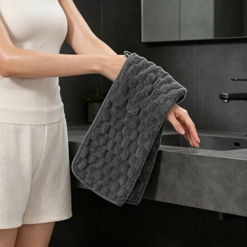 Cloud Velvet Hand Towels 3-Pack 14"x29.6" - Ultra Soft Microfiber Washcloths Set for Bathroom, Quick Dry Face & Hair Towels for Gym Spa - Image 3