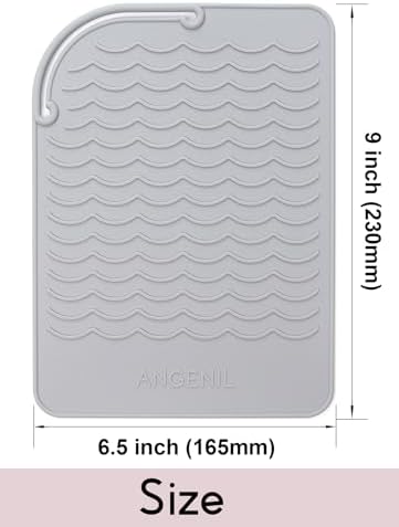 ANGENIL Silicone Heat Mat for Hair Tools - Flat Iron and Curling Iron Mat Heat Resistant for Counter, Heat-Resistant Flat Iron Travel Essentials Case, Vanity Organizer, Grey, Normal Size 9" x 6.5" - Image 5