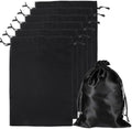 6Pcs Wig Bags with Satin Drawstring, Black Silk Hair Storage Bags for Multiple Wigs, Bundles, Extensions(Black) by Unknown