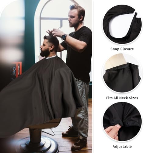 Professional Hair Cutting Cape(2 Pack), Salon Barber Cape with Adjustable Snap Closure - Image 4