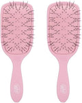 Wet Brush Go Green Thick Hair Paddle Detangling Brush, Pink - Ultra-Soft IntelliFlex Bristles With AquaVent - Gently Loosens Knots While Minimizing Pain - Curly, Coarse, Long Hair (Pack of 2) by WetBrush
