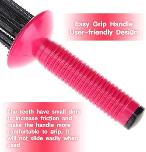 Curly Hair Styler Tool, 17 Teeth Curling Roll Comb - Rose red+Black, Hair Salon Professional Curling Brush for Home Use - Image 3