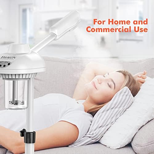 TASALON Professional Facial Steamer on Wheels, Hot Ozone Face Steamer for Facial, Esthetician Steamer for Salon Beauty and Spa, Mist Face Steamer for Facial Deep Cleaning Skin Care Equipment- White - Image 6