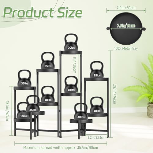 iDavosic.ly Plant Stand Indoor Outdoor, 10 Tier Metal Corner Shelf, Black - Image 2