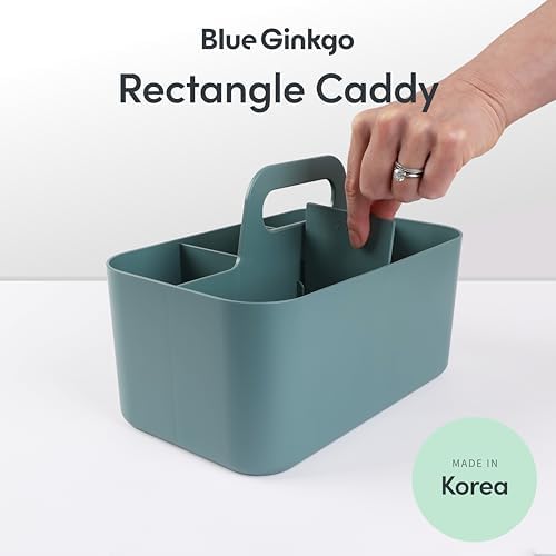 BLUE GINKGO Stackable Organizer Caddy, Rectangle, Green, Made in Korea - Image 2