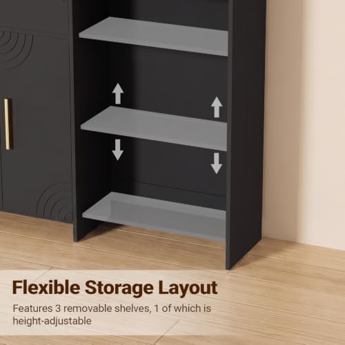 Professional Nail Storage Cabinet with LED Display Shelf (Black) - Image 6