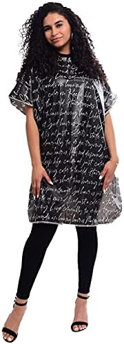 Betty Dain Secret Messages Shampoo Cape, Vinyl, 36" x 54", Black - Image 2