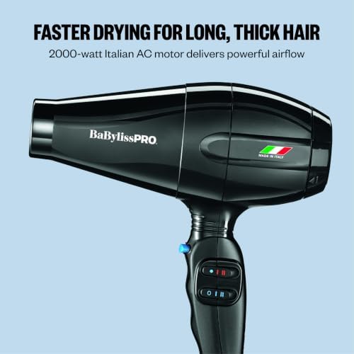 BaBylissPRO Nano Titanium Italian Portofino Hair Dryer - Professional 2000 Watt Blow Dryer - Image 4