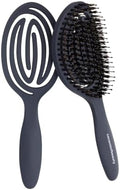 The Boar's Hair Bristle Wellness Brush | Conditions, Detangles, Boosts Scalp Circulation, Lightweight Flexible Design, Vented Cushion, Pain-Free, Helps Dry Damaged Hair (Jeju Charcoal) by Unknown