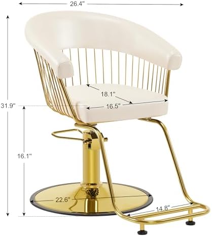 BarberPub Salon Chair for Hair Stylist, Beauty Salon Chair 8677(Champagne) - Image 2