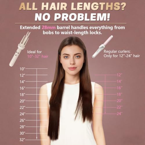 PretiHom Automatic Rotating Curling Iron & Wand, Hair Curler for Long Hair - Image 3