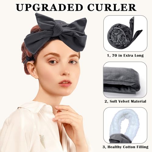 Gwabee Velvet Heatless Curls Overnight Hair Curlers to Sleep In - Image 3