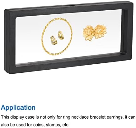 MECCANIXITY Floating Frame Display Holder Stand 3D Jewelry Display Box 11.81 x 4.33 x 0.79 inch Black for Ring Necklace Bracelet Earring Pack of 2 - Image 5