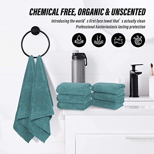 MOONQUEEN 6 Pack Premium Hand Towels - Quick Drying - Microfiber Coral Velvet Highly Absorbent Towels - Multipurpose Use as Hotel, Bathroom, Shower, Spa, Hand Towel 16 x 28 inches (Teal) - Image 6