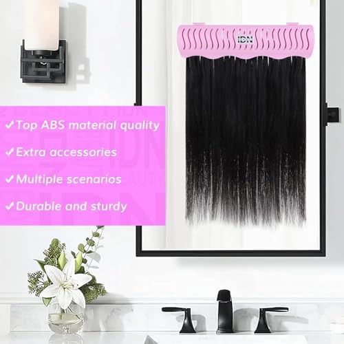 IDN BEAUTY Hair Extension Holder Stand for Styling, 4 Installation Modes With Tool, Hair Extension Holder Designed to Securely Hold Your Extensions for Washing, Styling, Packing and Storing (rose) - Image 5