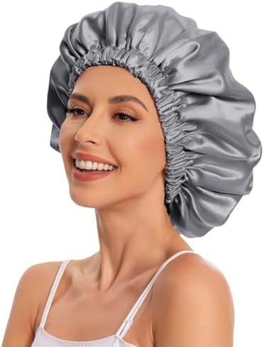 Edoneery Satin Bonnet for Sleeping Women, Double Layer Curly Hair Cap - Image 4