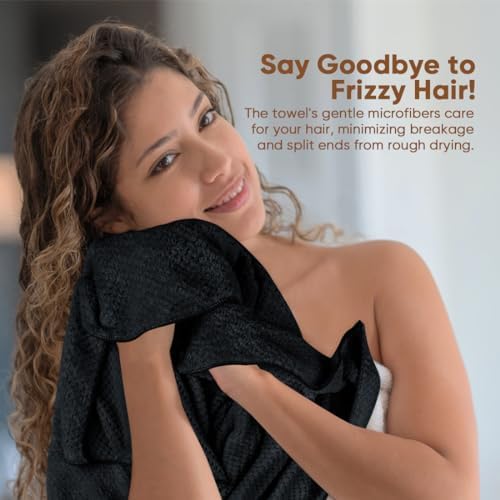HOMEXCEL 5PK Microfiber Hair Towels, 40x20 in, Fast Drying for Long Hairs - Image 3
