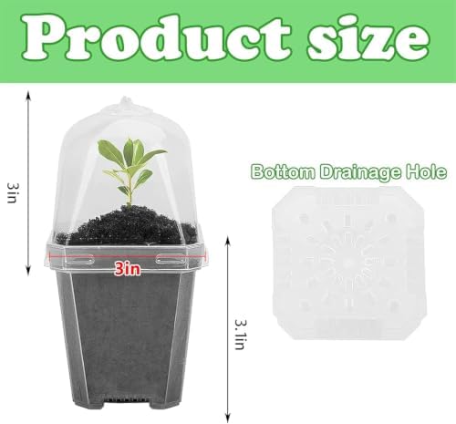 30 Packs Clear Plant Nursery Pot with Humidity Dome, Plastic Gardening Pot - Image 2