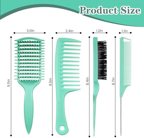 Curl Defining Brush, Detangler Brush for Curly Hair, Vented Curly Hair Brush Products, Detangling Shaping and Defining Women's Curls on Wet or Dry Hair Types, Reduces Frizz (Green) - Image 6