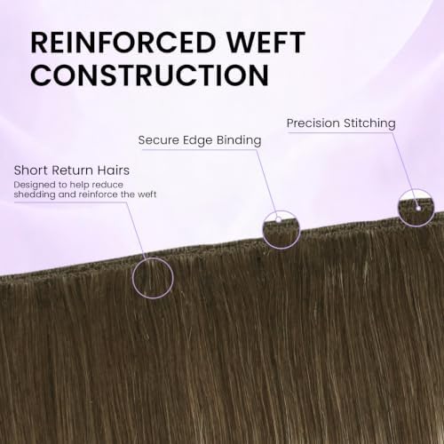 LaaVoo Human Hair Clip in Extensions Balayage Blonde, 5pcs 16inch - Image 4
