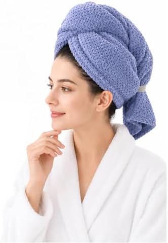 2 Pack Microfiber Hair Towel Wrap，Large quick-drying hair towel，29.5*11 in by Unknown