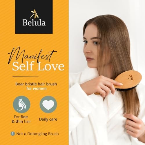 Belula 100% Boar Bristle Hair Brush Set, Medium, for Thin and Fine Hair - Image 3