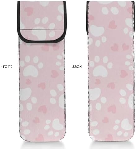 Dog Paw Pattern Hair Flat Iron Case Holder Canvas Bag Heat Resistant Curling Iron Straightener Holder Bag for Hair Tools Curling Iron Organizer Bag - Image 3
