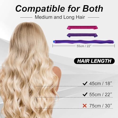 40pcs Heatless Spiral Hair Rollers with Styling Hooks, 22inch/55cm, No Heat Damage, DIY Kit for Long & Medium Hair - Image 6