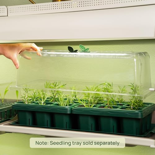 Vego garden Seedling Dome Cover 10" x 20" Food-Grade PET Plastic with Drip Irrigation & Vented Airflow for Seeds Growing Starting 8 Packs - Image 4