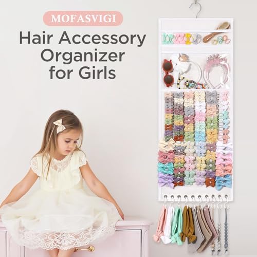 MOFASVIGI Headband Holder Hair Bows Organizer for Girls, Nursery Bow Hanger - Image 5