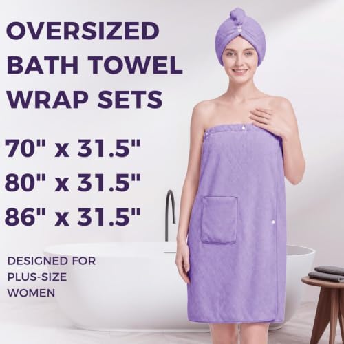 Oversized Bath Towel Wrap for Women with Plus Size Hair Dry Towel Set - Image 6