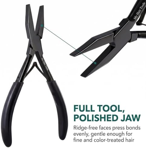 My Hair Tools Tape In Extension Pliers Smooth Jaw Sealing Tool, Black - Image 5