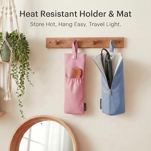 2PCS 2-IN-1 Holder & Mat for Hot Tools, Curling Iron Travel Bag Heat Resistant Flat Iron Storage Hair Tool Organizer - Ideal for Home, Travel, Gift - Image 7