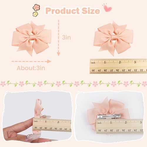 CÉLLOT 40Pcs 3 Inch Boutique Grosgrain Ribbon Pinwheel Hair Bows Alligator Clips For Girls Toddlers Accessories Teens Gifts In Pairs - Image 3