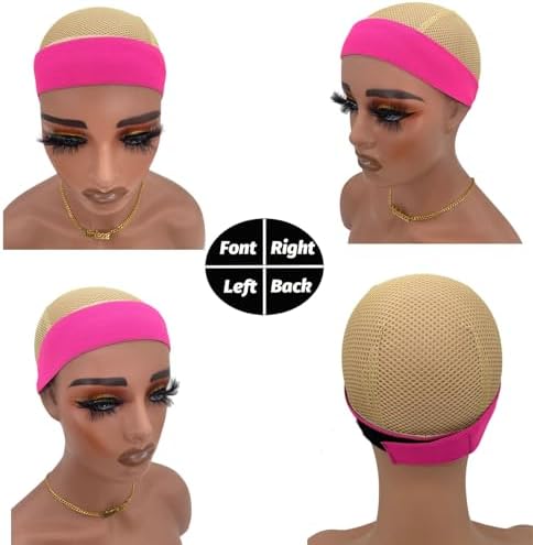 2 Pcs Elastic Bands for Wigs - Lace Melting Edge Wrap to Lay Edges, Melt Band for Lace Front Wigs (Black Pink, Pack of 2) - Image 4