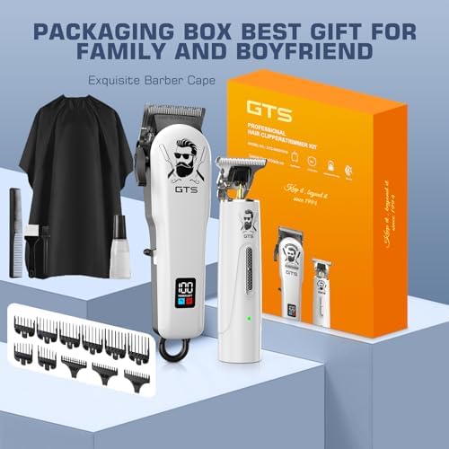 GTSPro Hair Clippers for Men, Clippers and Trimmers Set, Barber Clippers, Electric Hair Trimmer with Box, Gifts for Men White - Image 3