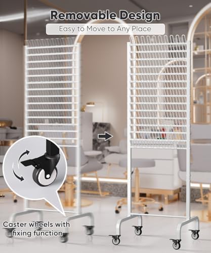 150 Pegs Braiding Hair Rack, Adjustable Hair Separator Stand with Wheels, Hair Extension Holder for Hair Stylists, Braiders, Home, Salon, Beauty School, White - Image 4