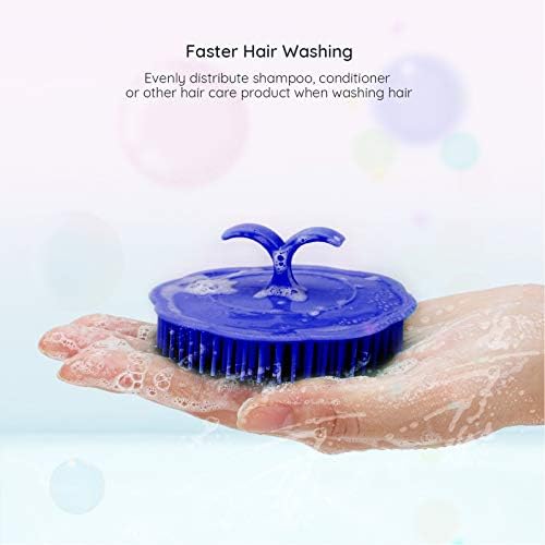 Segbeauty Palm Brush Hair, 4Pcs Scalp Massage Shampoo Brushes, Hair Brushes Men Beard Comb, Shampoo Deep Cleaning Scalp Scrubber for Washing Hair Pet Shower Grooming Travel Salon Barber Stylist Blue - Image 5