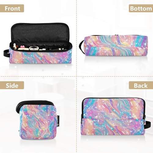 Hair Tools Travel Bag with Heat Resistant Mat 2-in-1 Hot Tools Travel Bag Organizer Flat Curling Iron Travel Case for Straightener Pink Liquid Gradient - Image 5