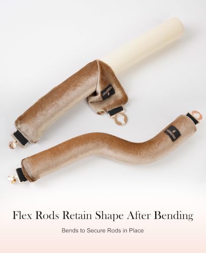 YOSHUYUKI Velvet Heatless Curls Overnight Flexible Curling Rods Heatless Curlers No Heat Damage Foam Hair Rollers for Short Long Hair to Sleep in with Triangular Satin Scarf - Image 6