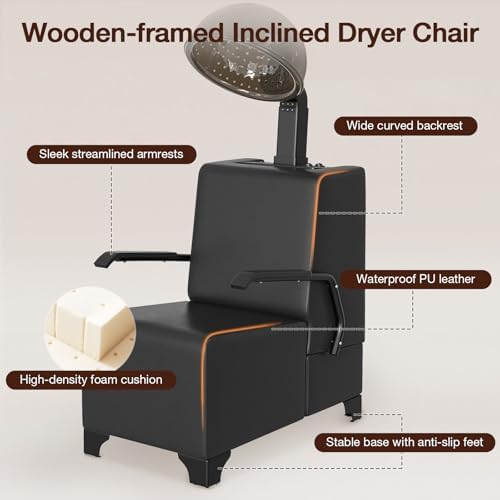 SyyBhb 2-in-1 Hooded Dryer Chair for Salon, 1000W Adjustable Downdraft Hood, 60-Minute Timer, Temperature Control - Image 6