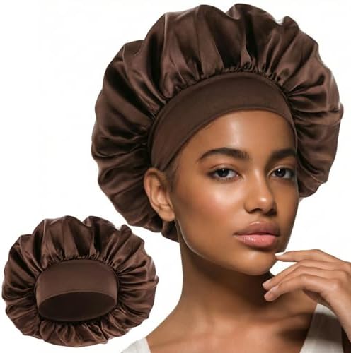 WLLHYF Silk Bonnet for Men, Satin Bonnet Elastic Band Silk Sleep Cap Soft Adjustable Hair Cap Hair Wrap for Women Sleeping - Image 2